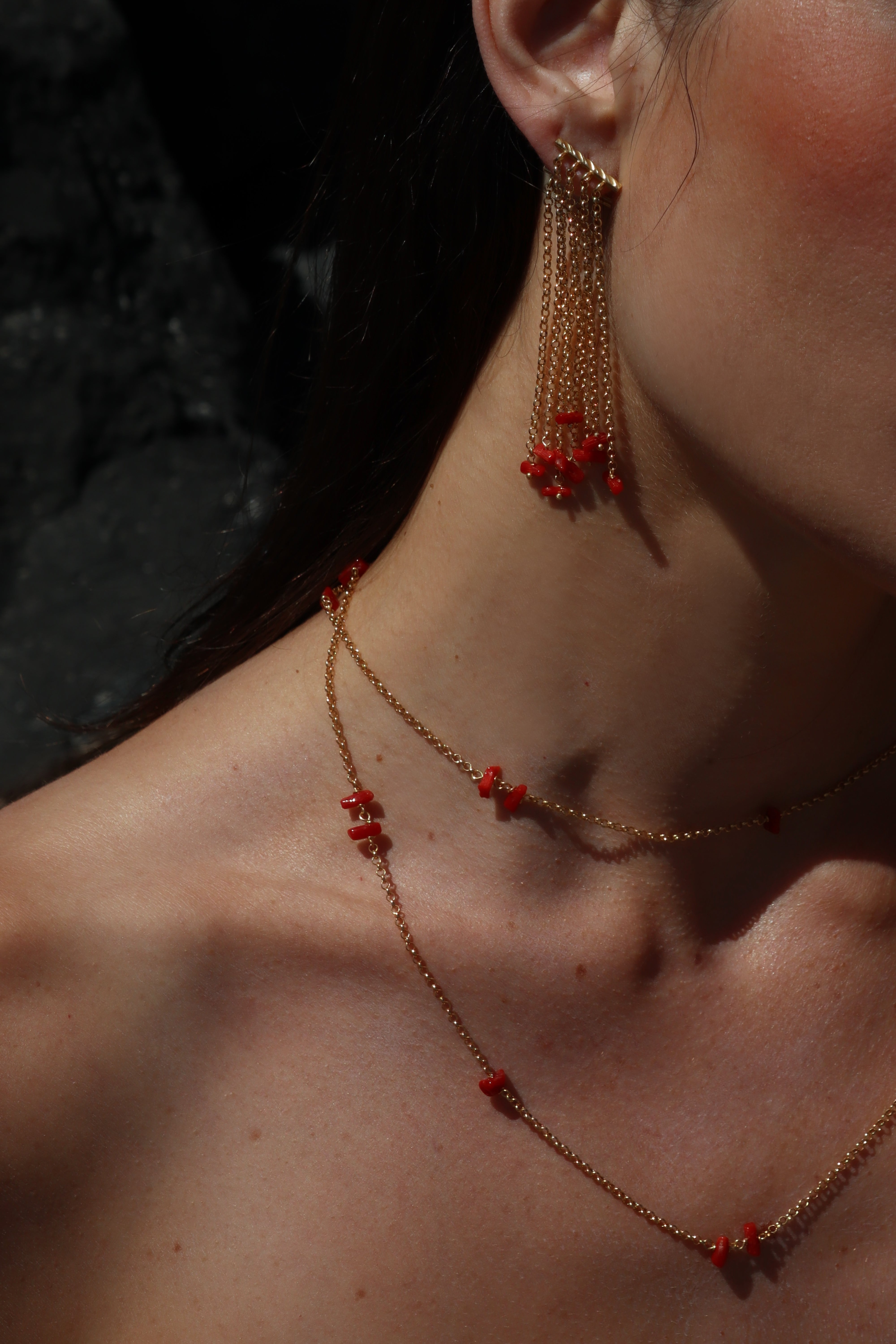 Orecchini Frufru corallo rosso