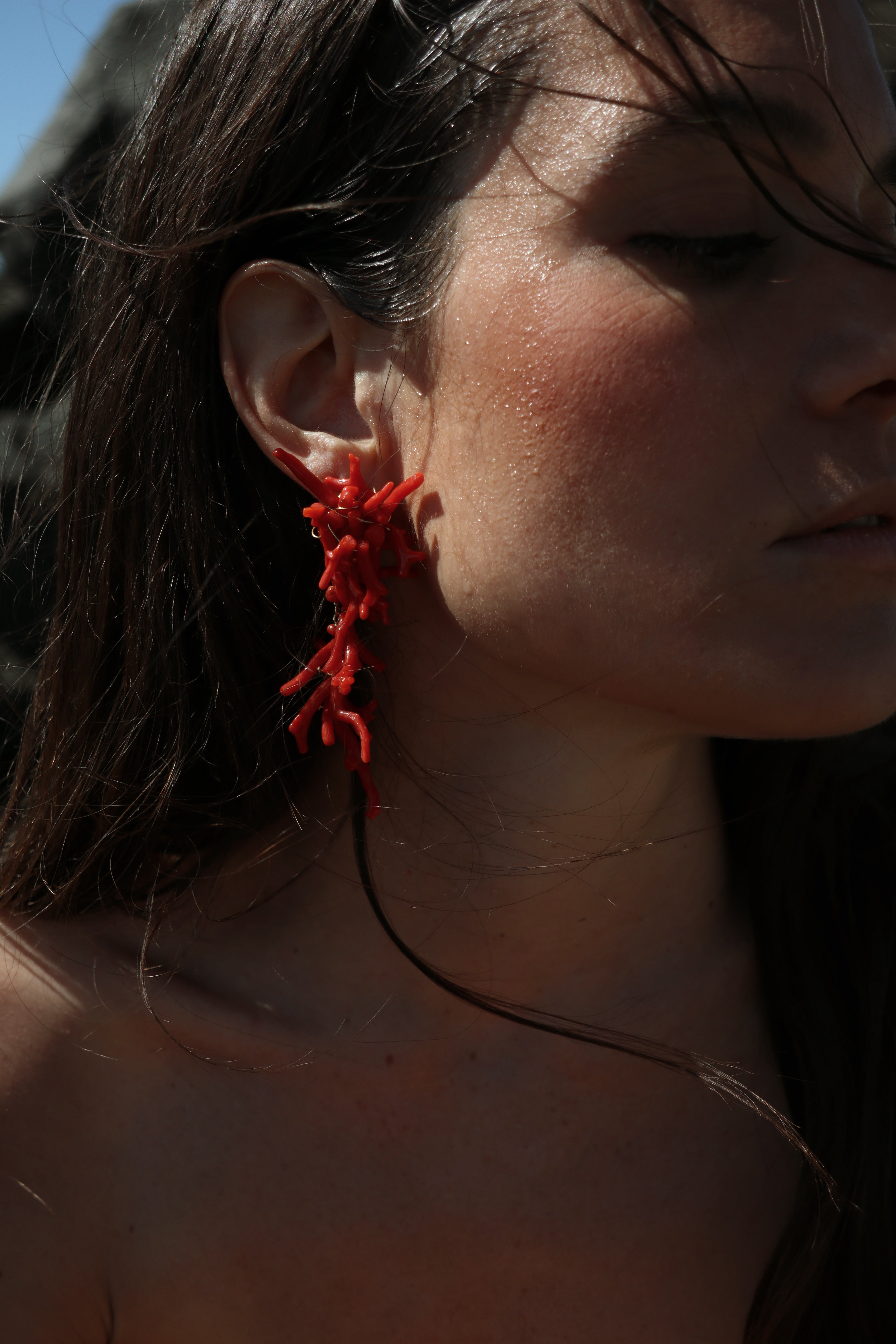 Orecchini Cordelia Pendente rosso