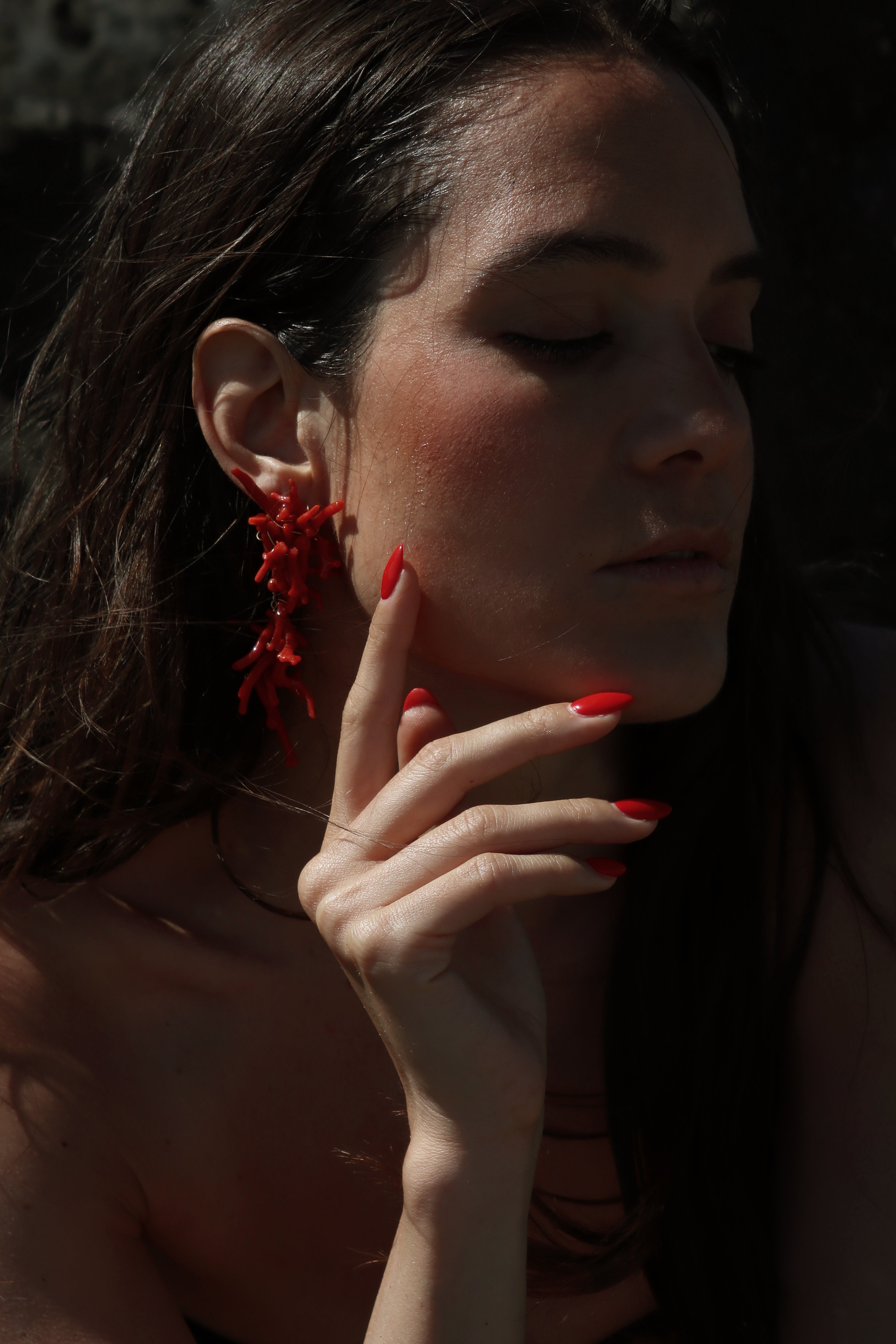 Orecchini Cordelia Pendente rosso