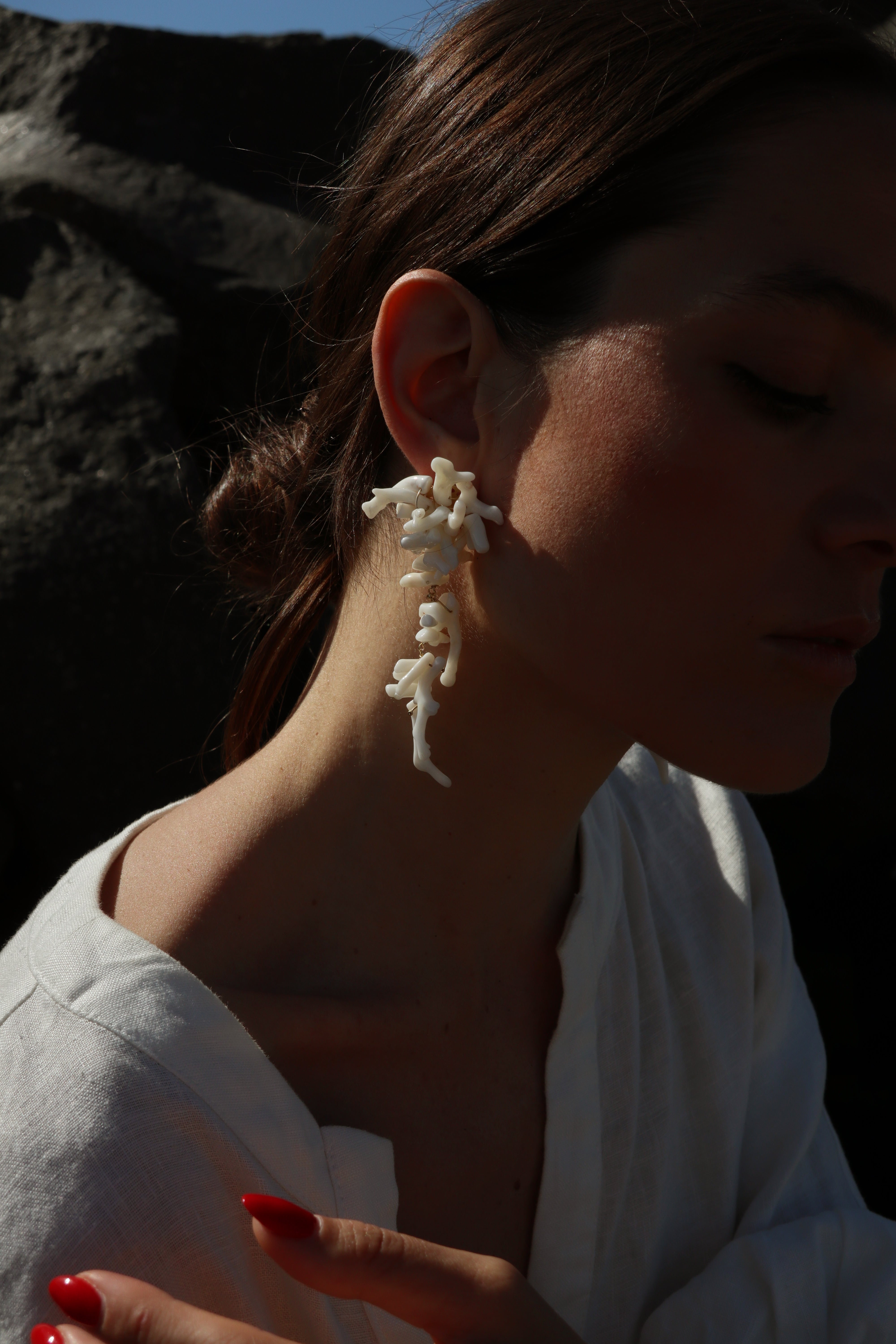 Orecchini Cordelia pendente bianco