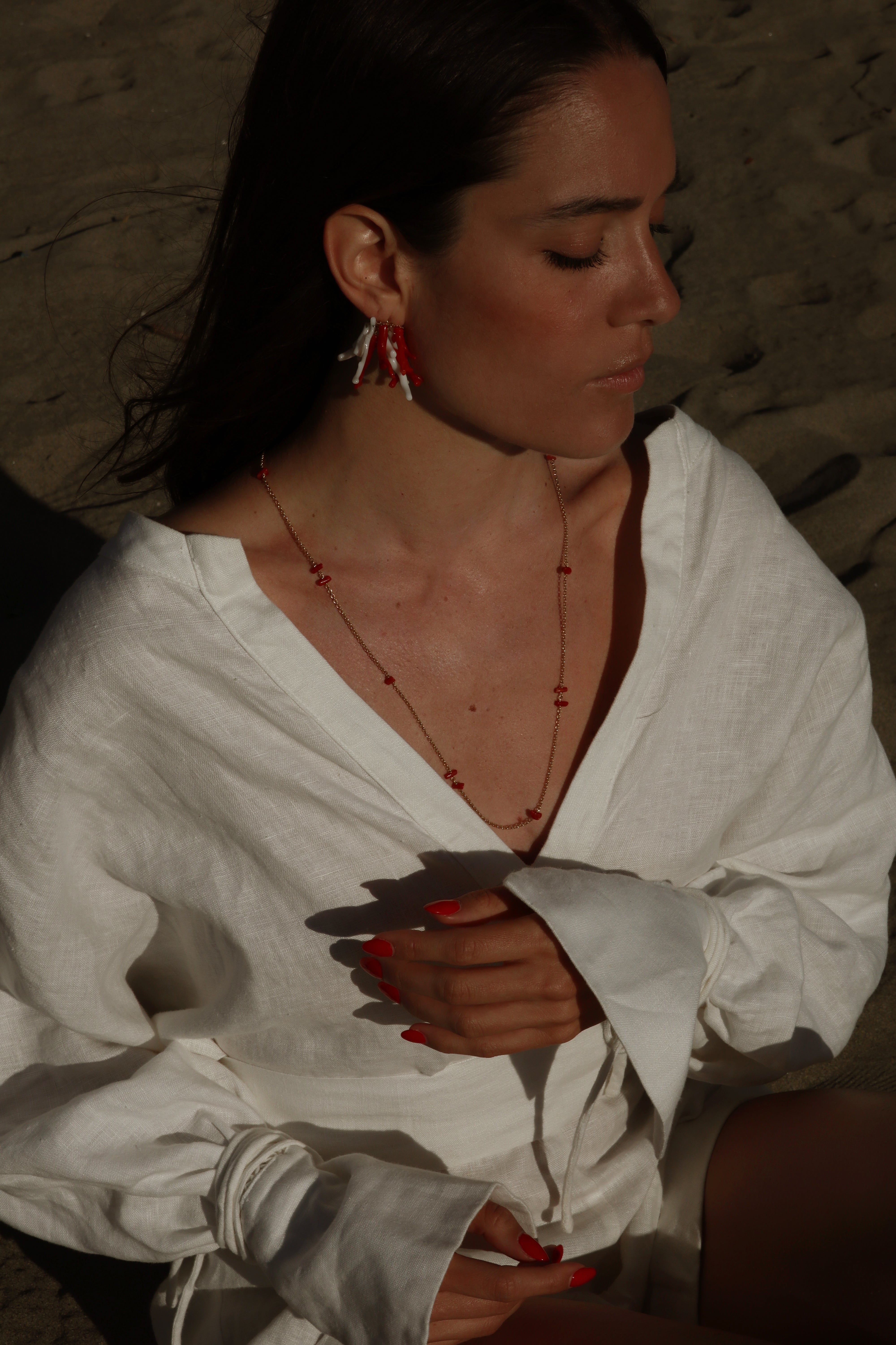 Collana Frufru corallo rosso