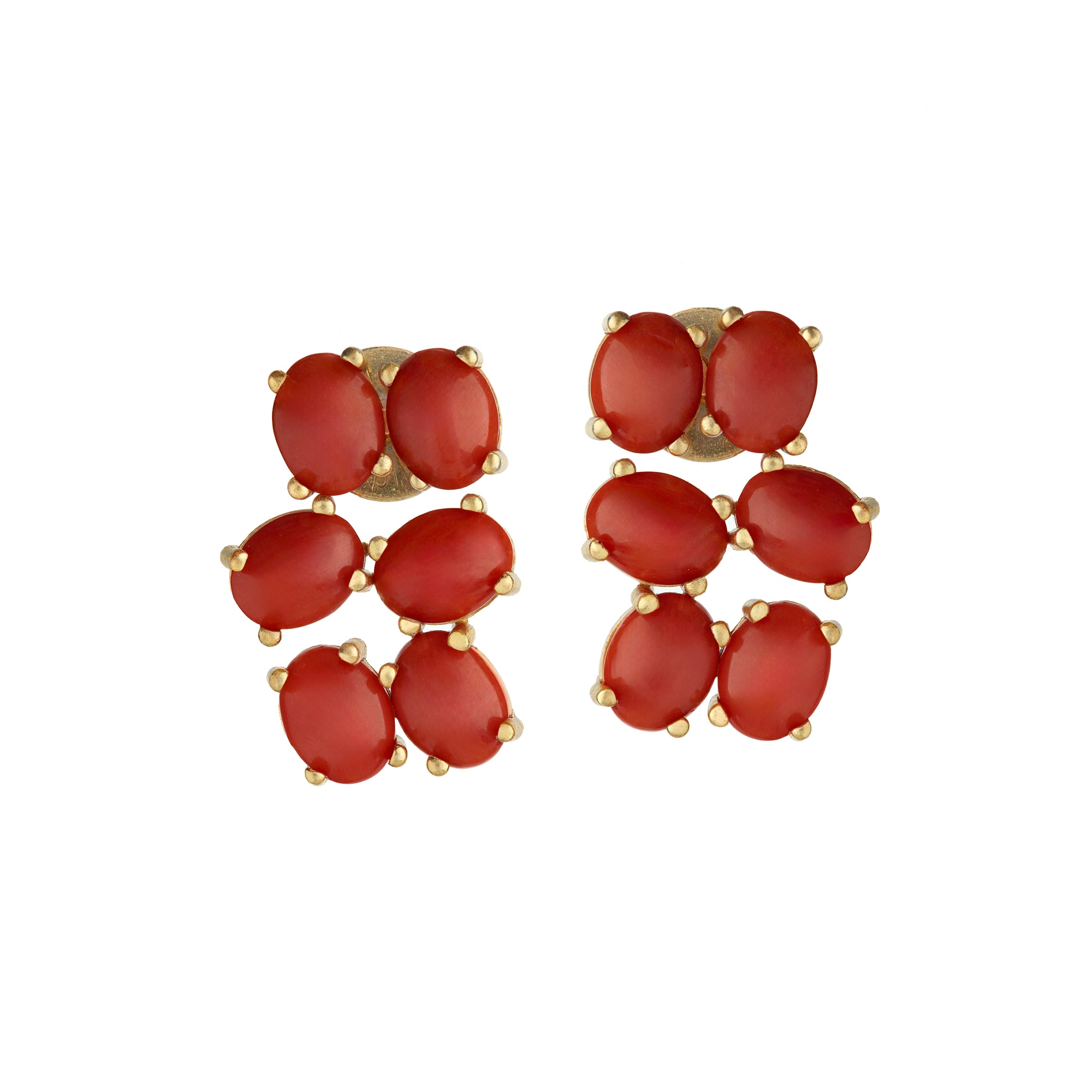 Orecchini Sea corallo rosso al lobo