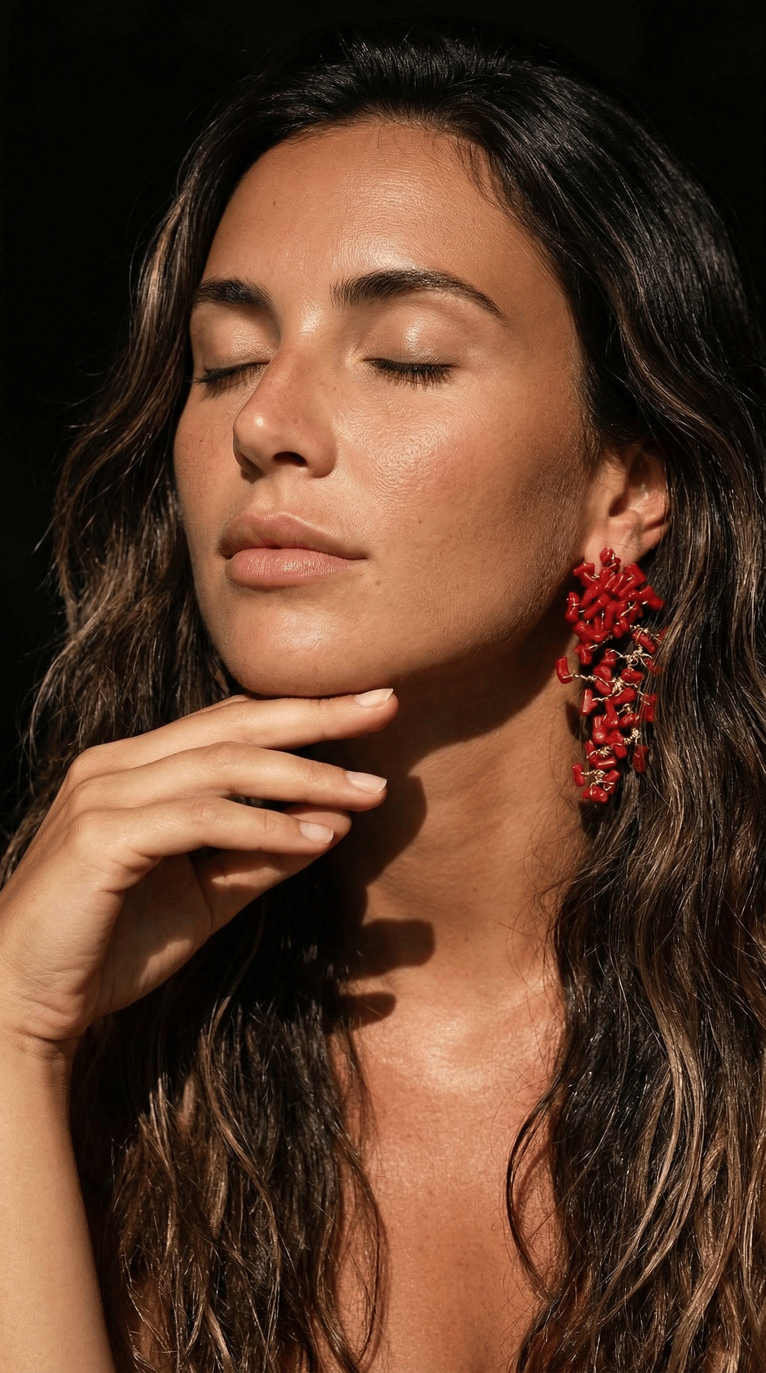 Orecchini Alta Marea corallo rosso