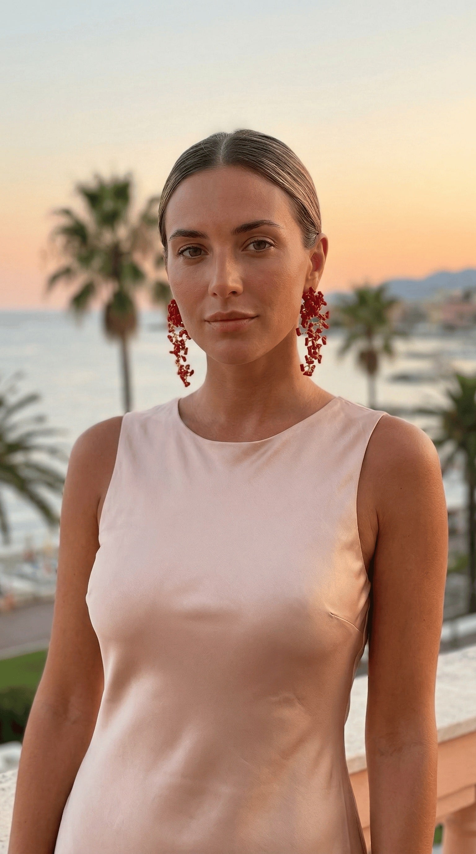 Orecchini Alta Marea corallo rosso