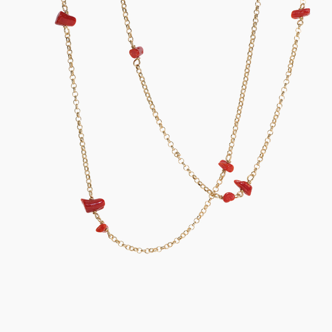 Collana Frufru corallo rosso