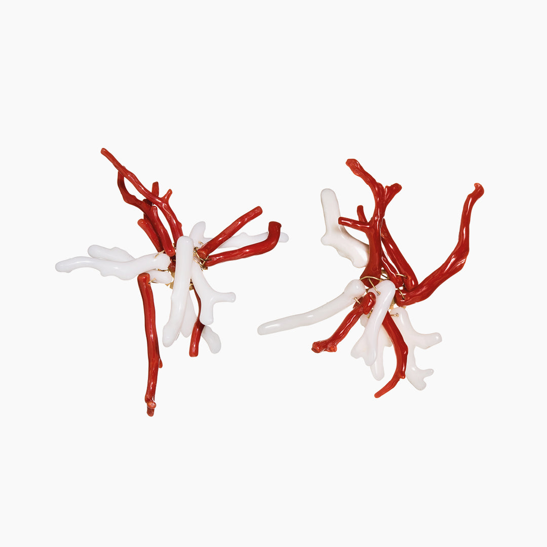 Orecchini Cordelia white & red