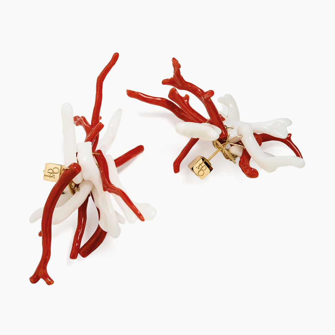 Orecchini Caterina white & red