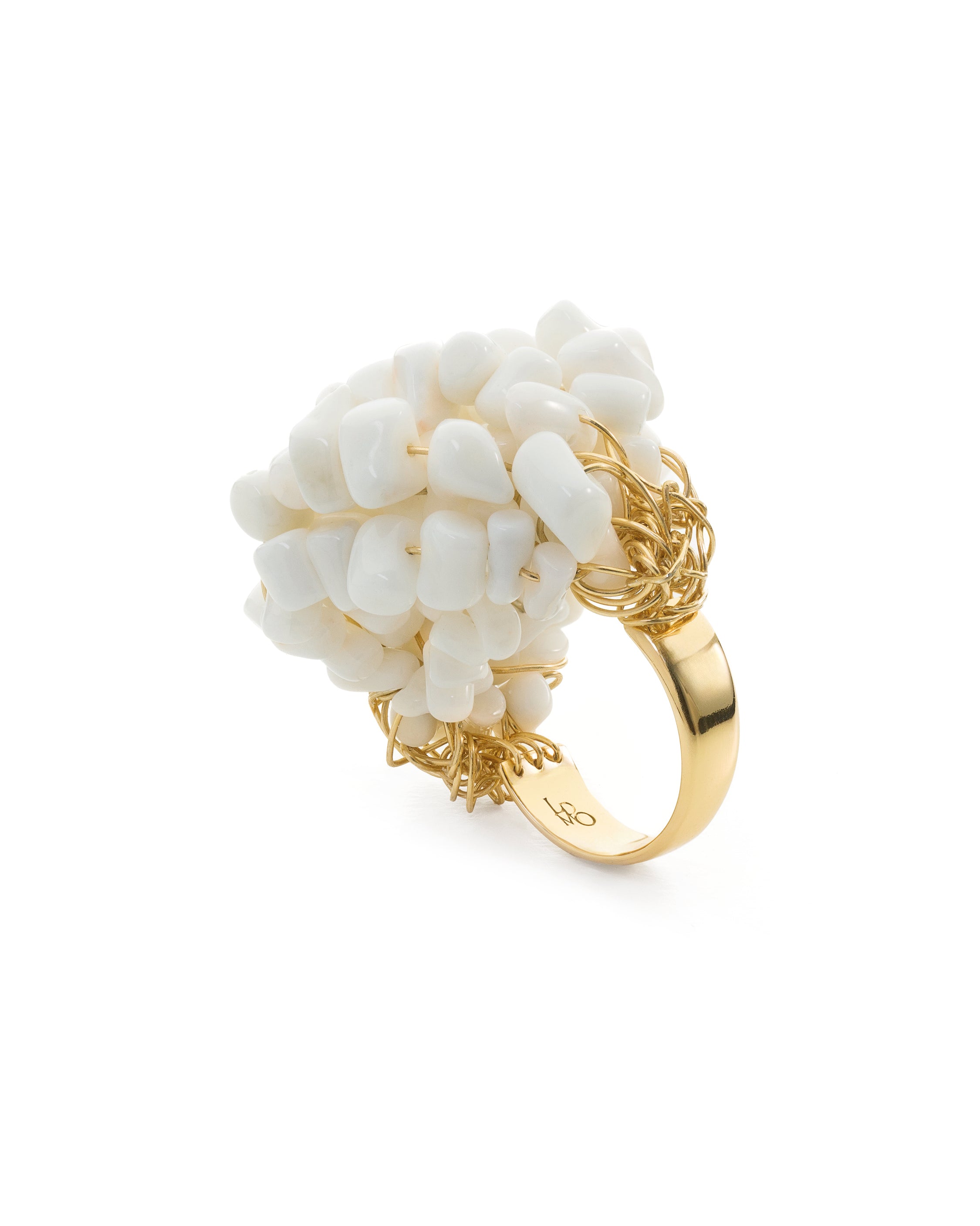 Anello Alta Marea corallo bianco
