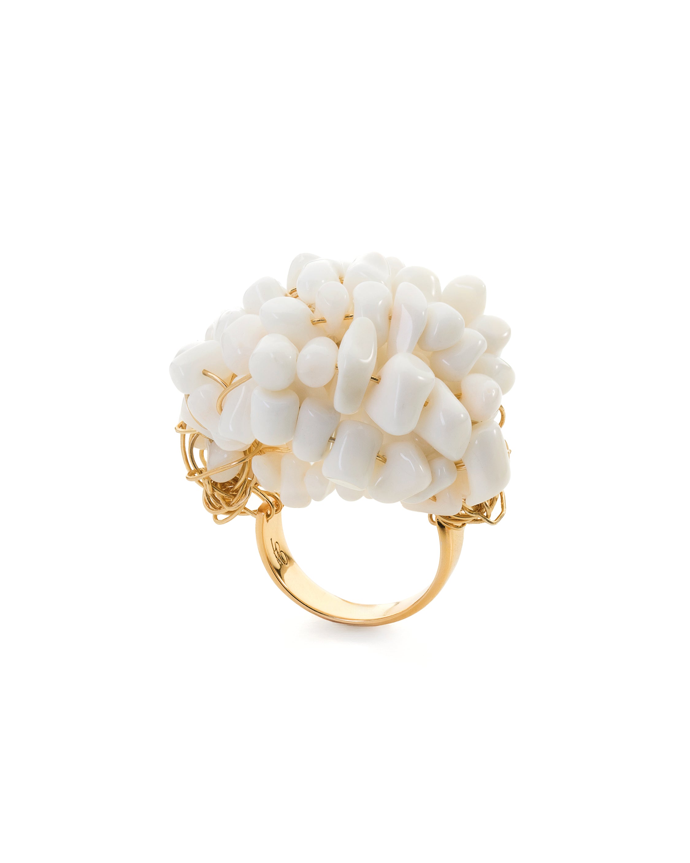 Anello Alta Marea corallo bianco