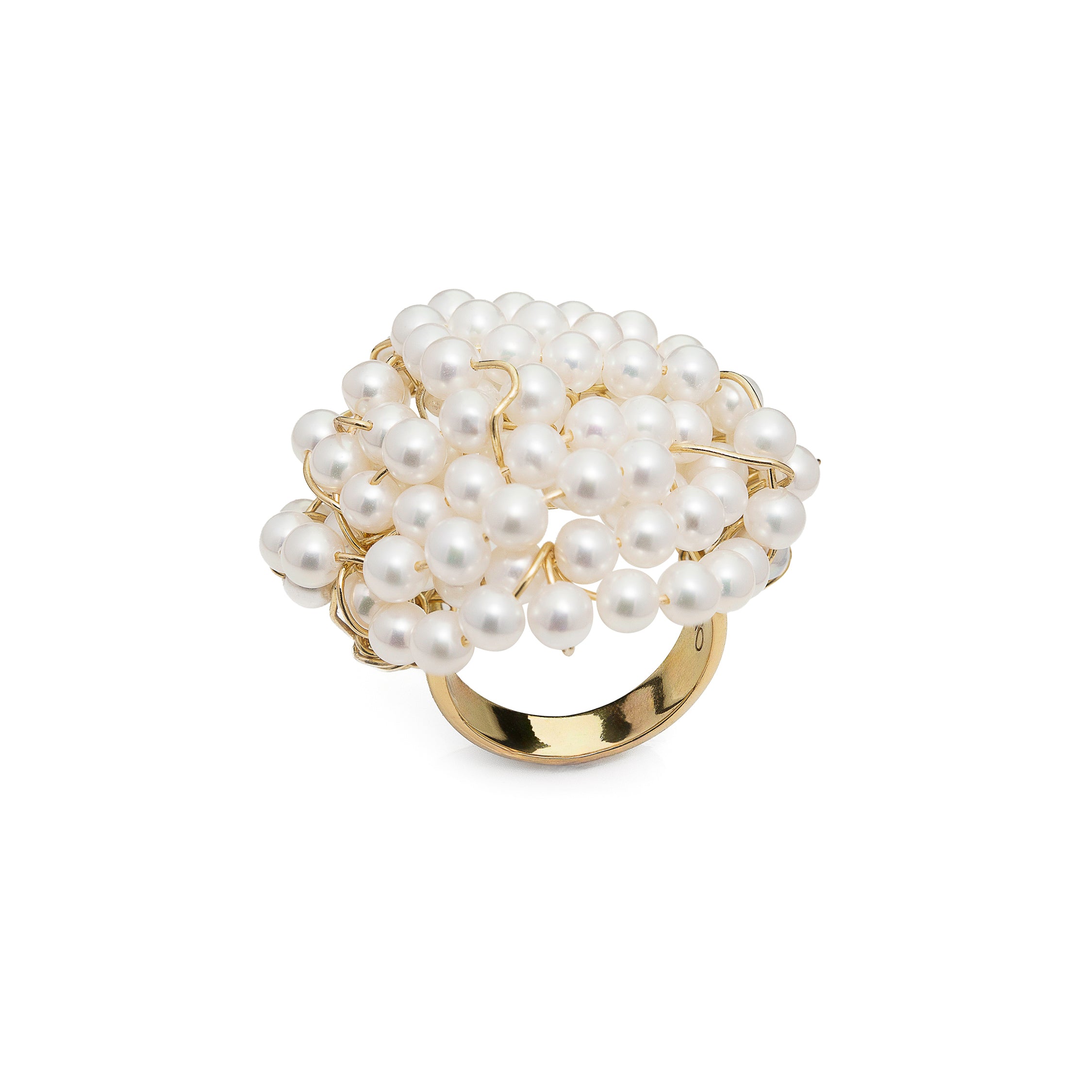 Anello Lulu’ intrecci (perle bianche)