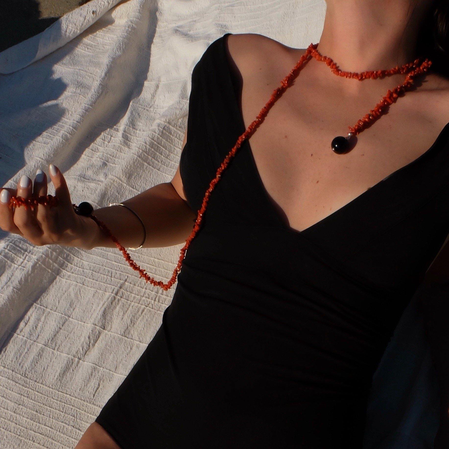 Corallo Rosso Mediterraneo e Agata nera - Lucedeimieiocchi