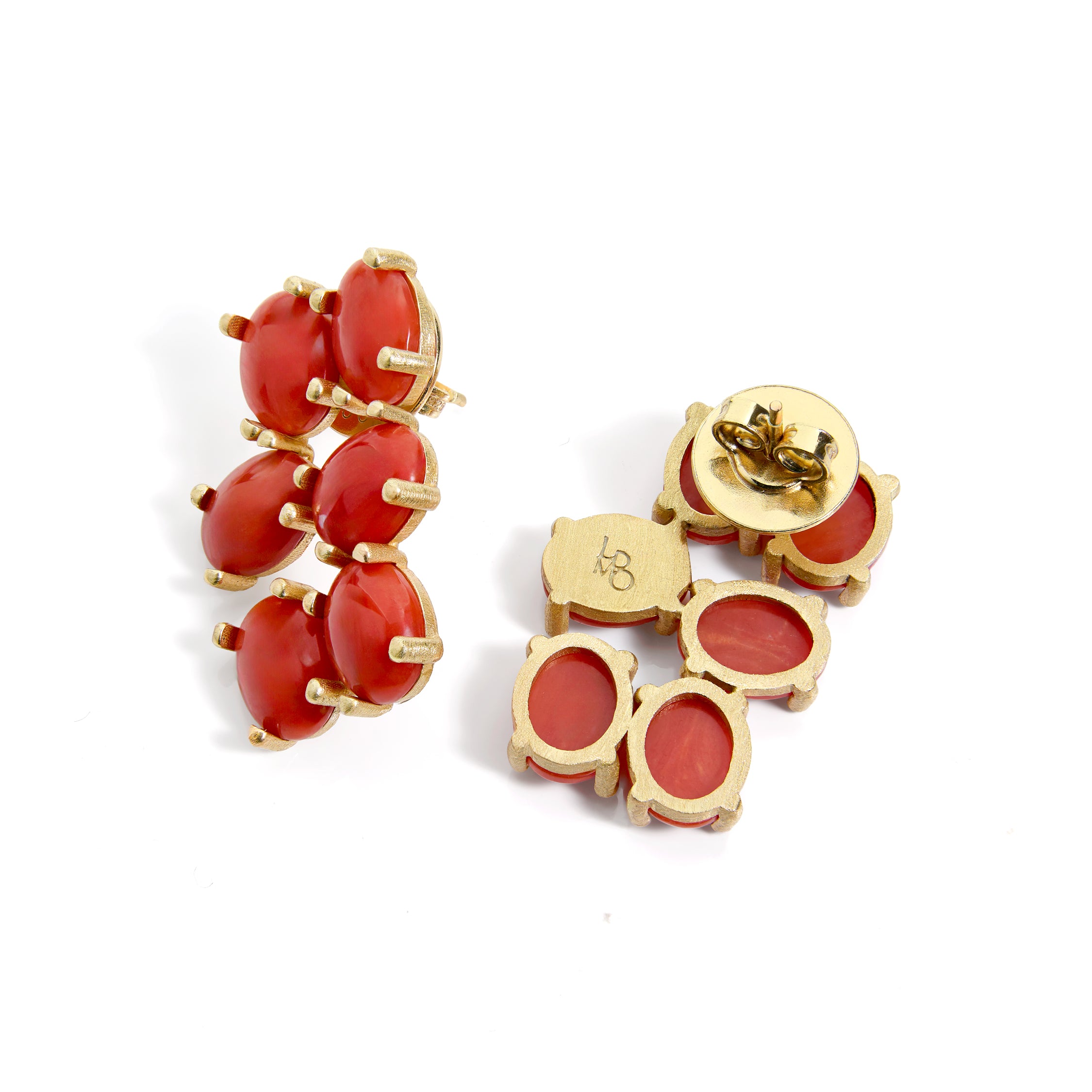 Orecchini Sea corallo rosso al lobo