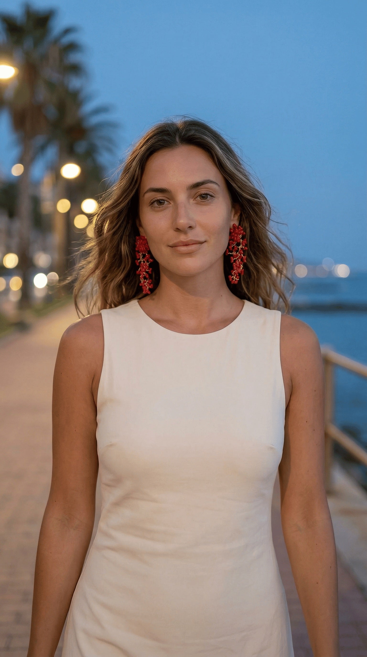Orecchini Alta Marea corallo rosso