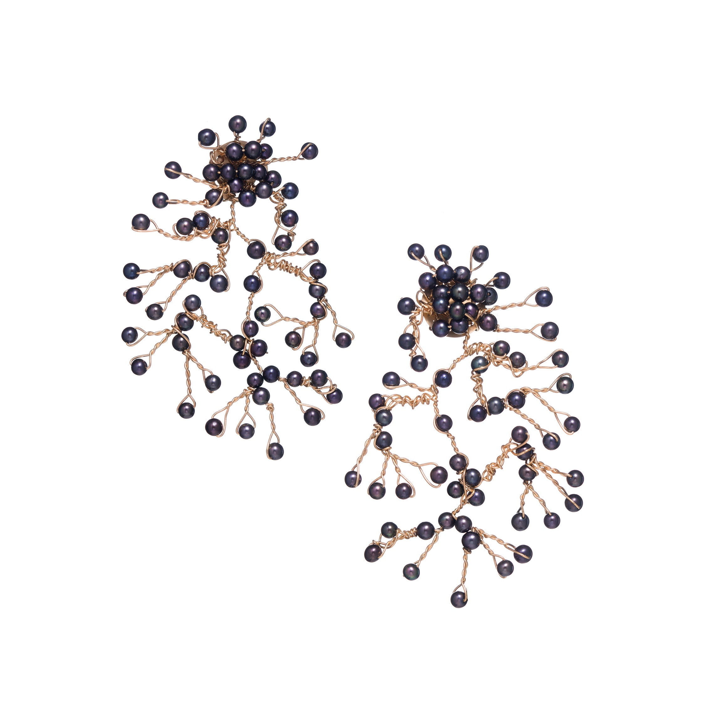 Orecchini Lulu’ Intrecci (perle nere)